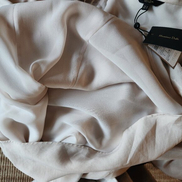 *NWT* Massimo Dutti Sand Polo Collar Dress - Sz M - Picture 11 of 13